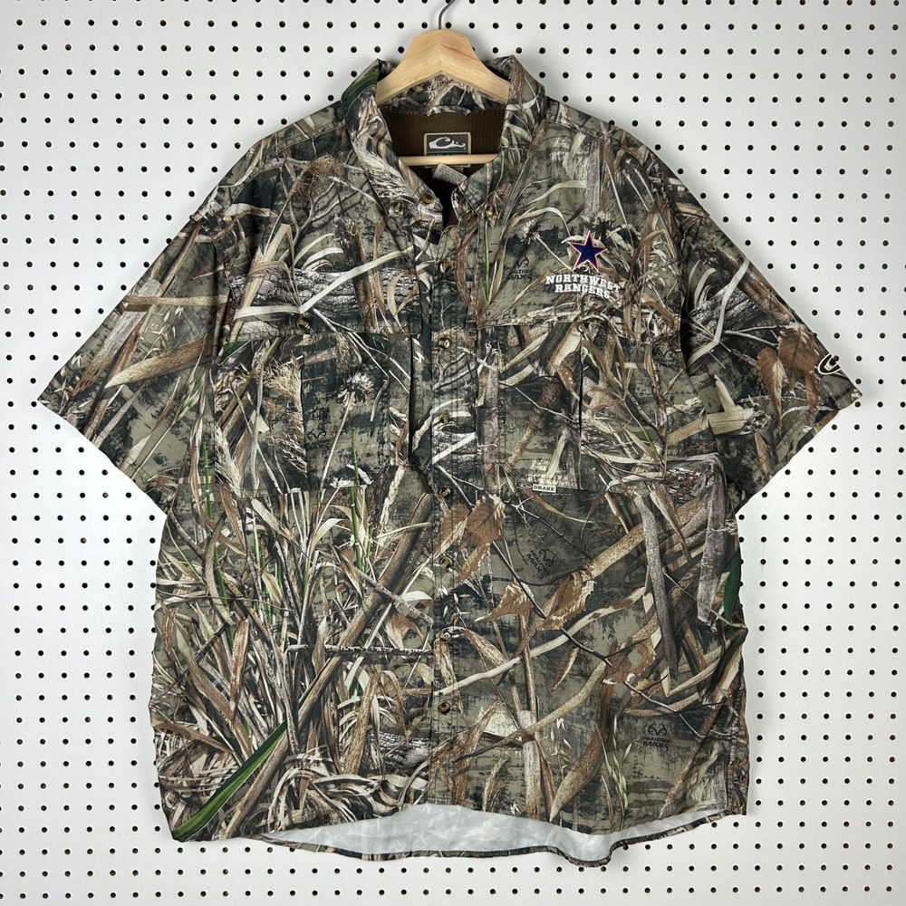 Northwest Rangers Drake Camo Hunting Shirt 2XL Waterfowl Realtree Short Sleeve